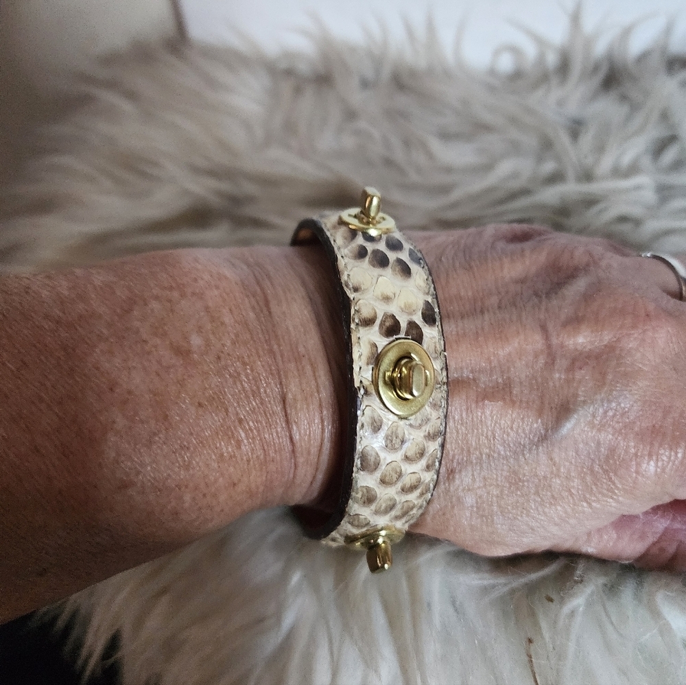 Coach Snakeskin Kisslock Bracelet - Picture 3 of 10